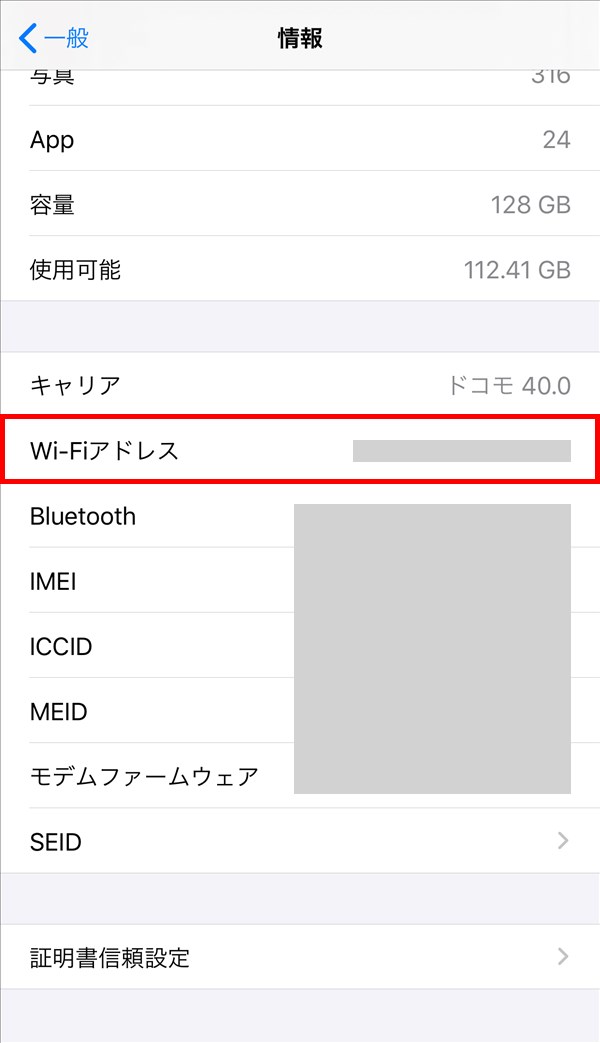 iPhone_情報_Wi-Fi_グローバルIPアドレス