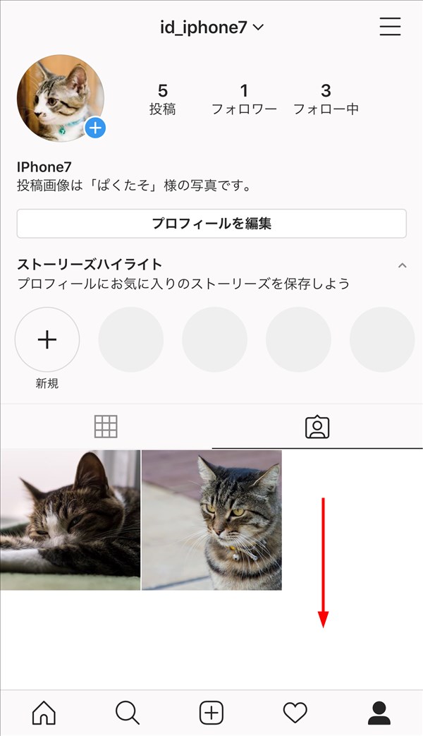 iOS版Instagram_プロフィール_あなたが写っている写真と動画